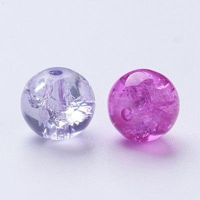 Baking Paint Crackle Glass Beads DGLA-X0006-8mm-02-1