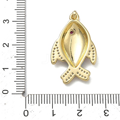 Brass Micro Pave Clear Cubic Zirconia Pendants KK-H256-20G-1