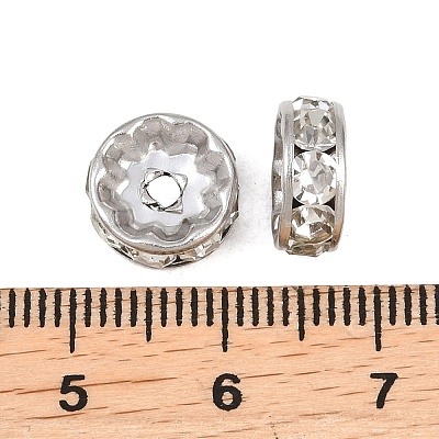 304 Stainless Steel Rhinestone Spacer Beads STAS-P444-01C-P-1