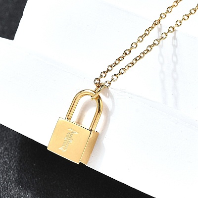 304 Stainless Steel Rolo Chain Pendant Necklaces NJEW-S444-01G-06-1