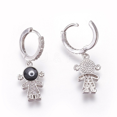 (Jewelry Parties Factory Sale)Brass Cubic Zirconia Hoop Earrings EJEW-O084-01P-D-1