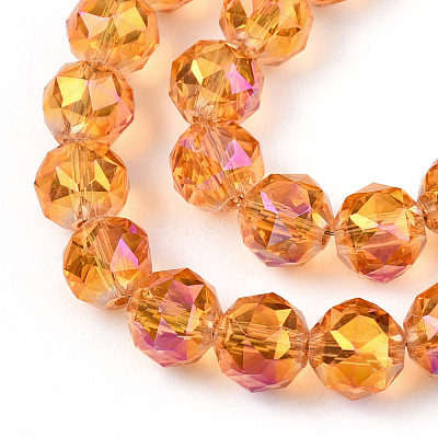 Electroplate Transparent Glass Beads Strands EGLA-N002-34C-C08-1