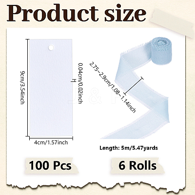 50Pcs Rectangle Blank White Paper Gift Tags CDIS-WH0021-059C-1