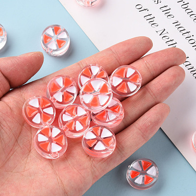 Transparent Enamel Acrylic Beads TACR-S155-005E-1