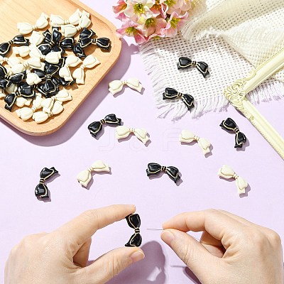 40Pcs 2 Colors Opaque Acrylic Beads SACR-CJ0001-91-1