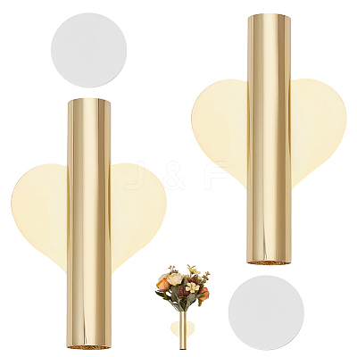 2Pcs Heart Wall Mounted Flower Tube FIND-GF0008-61G-1