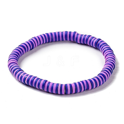 7Pcs 7 Style Polymer Clay Heishi Surfer Stretch Bracelets Set BJEW-SW00088-04-1