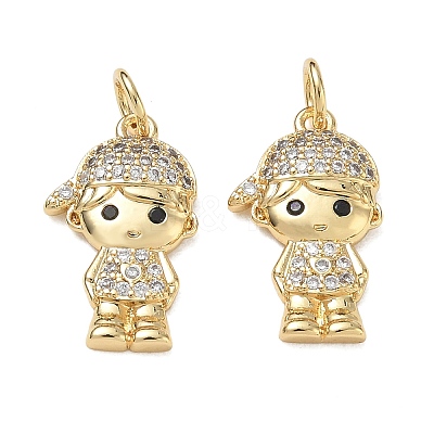 Brass Micro Pave Black Cubic Zirconia Pendants CU-CBA9AFC-01G-23-1