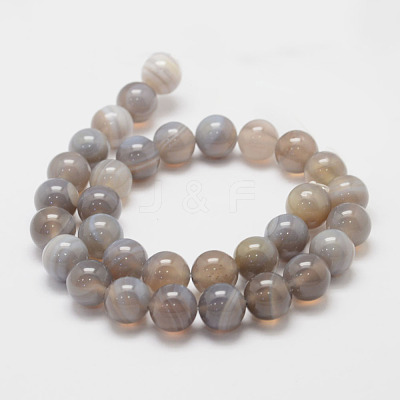 Natural Striped Agate/Banded Agate Bead Strands X-G-K155-D-10mm-02-1