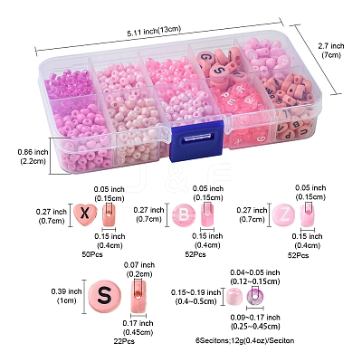 DIY Flat Round & Heart Acrylic & Glass Seed Beads Jewelry Making Findings Kits DIY-FS0006-43A-1