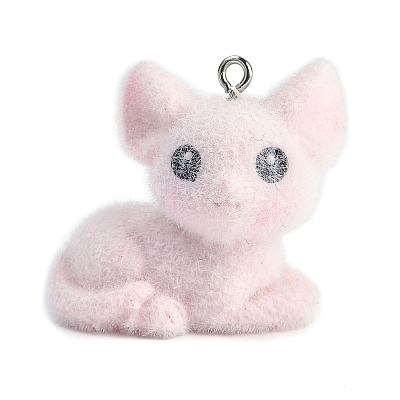 Animal Theme Flocky Resin Pendants LS-RESI-M051-01A-1