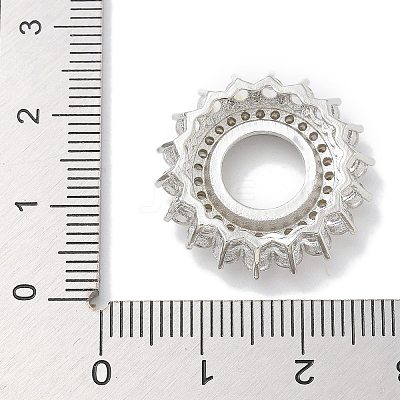 Rack Plating Brass Micro Pave Clear Cubic Zirconia Cabochon Connector Setttings KK-L224-027P-02-1