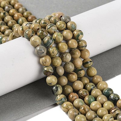 Natural Verdite Stone Beads Strands G-P530-B07-02-1