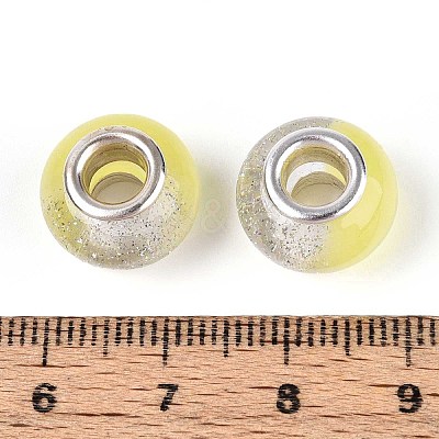 Transparent Resin Rondelle European Beads RESI-N044-02K-1