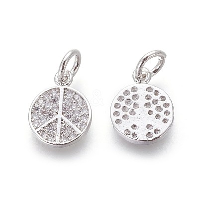 Brass Micro Pave Cubic Zirconia Charms ZIRC-J021-02P-RS-1