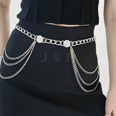 Alloy Coin Multi-Layered Tassel Waist Belly Chains for Women FS-WG6A682-02-1