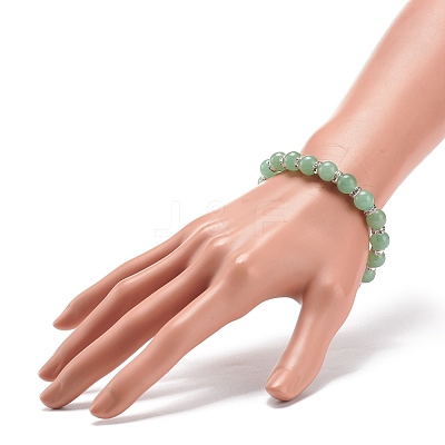 Natural Green Aventurine Beaded Stretch Bracelet BJEW-JB08483-02-1