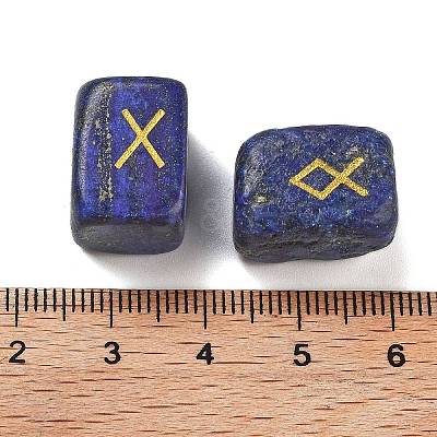 Rectangle Natural Lapis Lazuli Rune Stones G-Z059-01E-1
