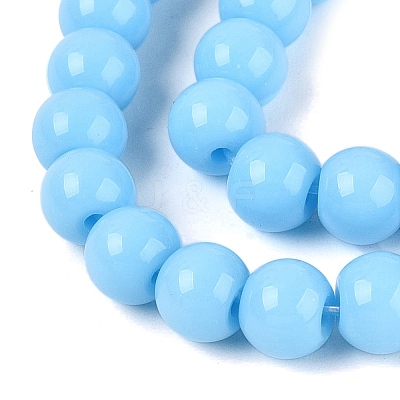 Opaque Solid Color Glass Beads Strands LS-GLAA-T032-P6mm-22-1
