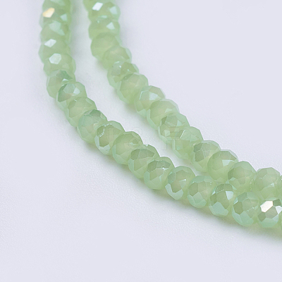 Electroplate Glass Beads Strands GLAA-F076-FR11-1