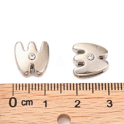 Letter Slider Beads for Watch Band Bracelet Making ALRI-O012-W-NR-1