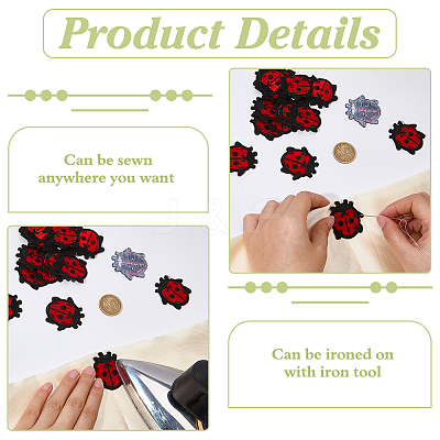 40Pcs Computerized Embroidery Polyester Iron on/Sew on Patches DIY-FG0010-36A-1