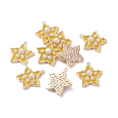 Brass Enamel Pendants KK-I661-03G-C-1