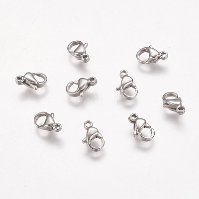 304 Stainless Steel Lobster Claw Clasps STAS-P185-9-P-1