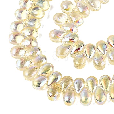 Electroplate Transparent Glass Beads Strands EGLA-N057-01A-04-1