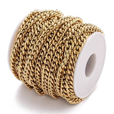 304 Stainless Steel Cuban Link Chain STAS-B019-02A-G-1