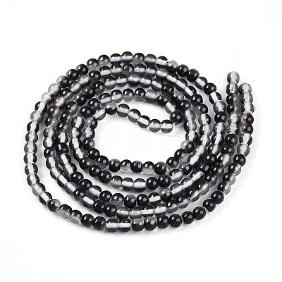 Baking Paint Transparent Glass Beads Strands DGLA-N011-4mm-10-1