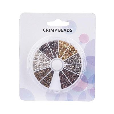 1 Box 6 Colors Brass Crimp Beads KK-JP0010-03A-1