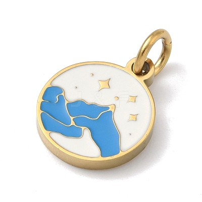 304 Stainless Steel Enamel Pendants STAS-Z189-11G-03-1