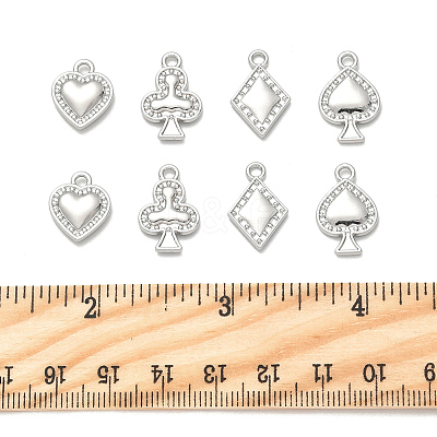 16Pcs 4 Styles Playing Card Theme Charm FIND-FS0003-82-1