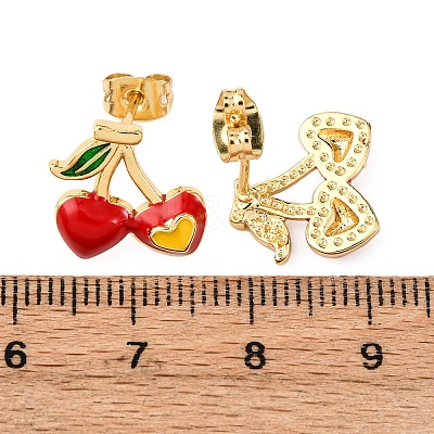 Brass Micro Pave Cubic Zirconia Stud Earrings EJEW-D328-01G-01-1