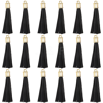 18Pcs PU Imitation Leather Tassel Pendants FIND-CL0001-71A-1