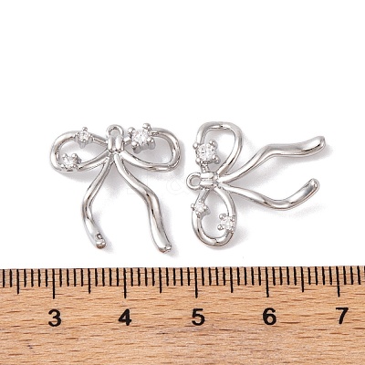 Brass Micro Pave Clear Cubic Zirconia Pendants KK-S376-17C-P-1