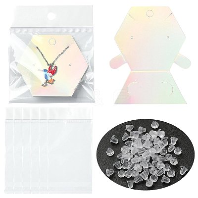 40Pcs Paper Jewelry Display Cards CDIS-FS0001-32D-1