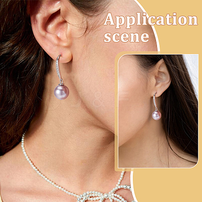 1 Pair 925 Sterling Silver Ear Hooks STER-BC0003-59P-1