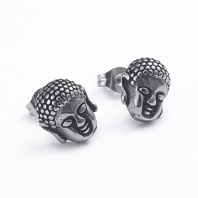 Retro 304 Stainless Steel Stud Earrings X-EJEW-L248-016AS-1