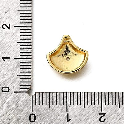 Brass Micro Pave Clear Cubic Zirconia Charms KK-B136-10G-03-1