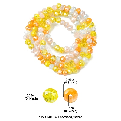 Electroplate Glass Beads Strands EGLA-yw0002-C04-1