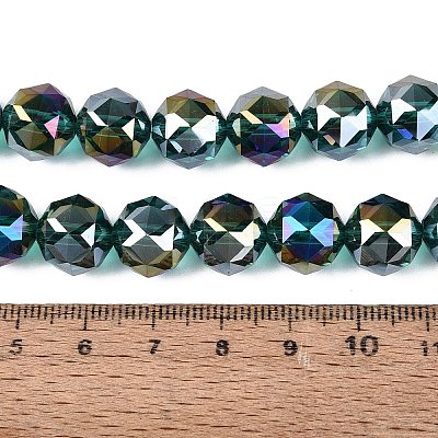 Electroplate Transparent Glass Beads Strands EGLA-ZX001-03A-01-1