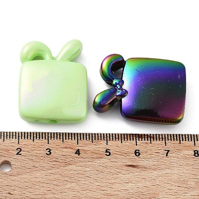 UV Plating Rainbow Iridescent Acrylic Beads OACR-A029-08-1