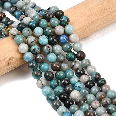 Natural Chrysocolla Beads Strands G-K405-B01-6mm-1