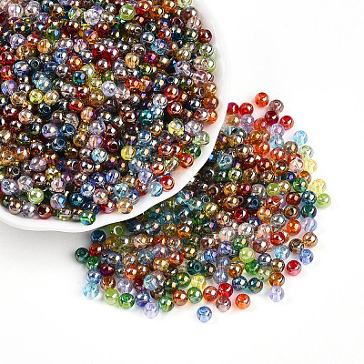 Transparent Colours Rainbow Glass Seed Beads SEED-N007-08-1