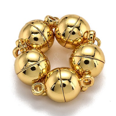 Rack Plating Brass Magnetic Clasps with Loops LS-KK-F801-02B-G-1