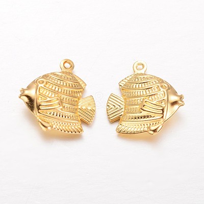 Fish Brass Pendants KK-L134-24G-1