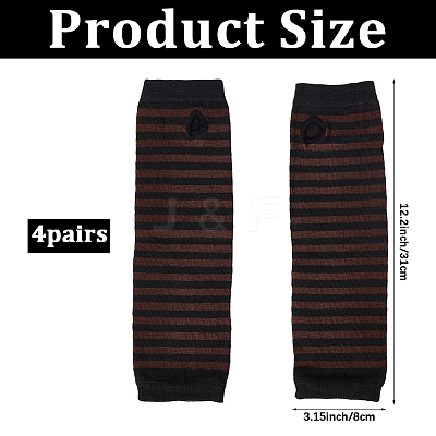 4 Pairs Acrylic Fiber Yarn Knitting Fingerless Gloves AJEW-DJ0001-58D-1