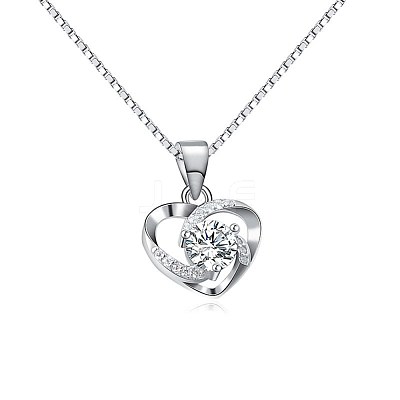 Anti-Tarnish Rhodium Plated 925 Sterling Silver Pendants ZIRC-BB50406-A-1